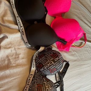 BEBE bras. 3 brand new bras never worn. Size 2x plus size